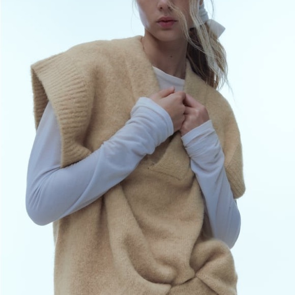 ZARA - caramel knit vest - Picture 4 of 8